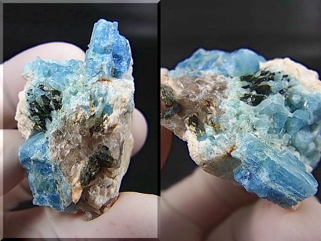 画像: ベトナム・タインホア産アクアマリン/長石/バイオタイト原石（マッシブ） 30.0g