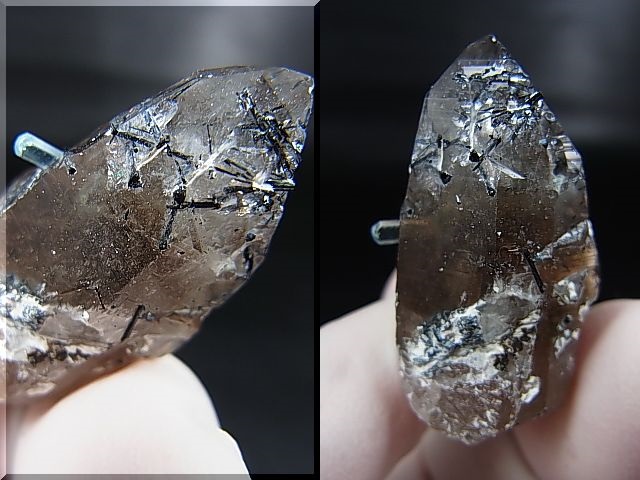 画像: ベトナム・タインホア産アクアマリン/ショール付きスモーキー水晶 13.0g