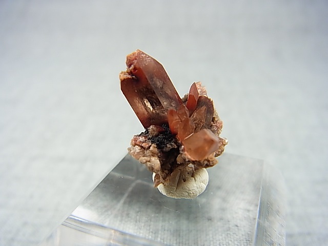 画像: メキシコ産レッドトパーズ原石（群晶） 1.9g