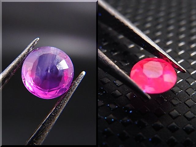 画像: ベトナムLuc Yen産ホットピンクシルキーサファイア・ルース（ラウンドカット/バイカラー） 0.6カラット