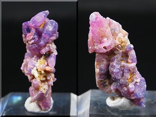 画像: ベトナムLuc Yen産シルキーサファイア原石（犬牙型/バイカラー）クラスター 26.2カラット