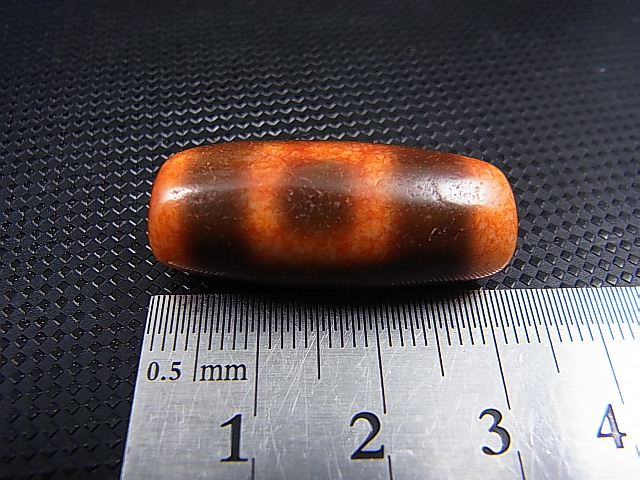 画像: ヴィンテージ：「赤天地」西蔵（チベット）天珠 直径約13×30.5mm