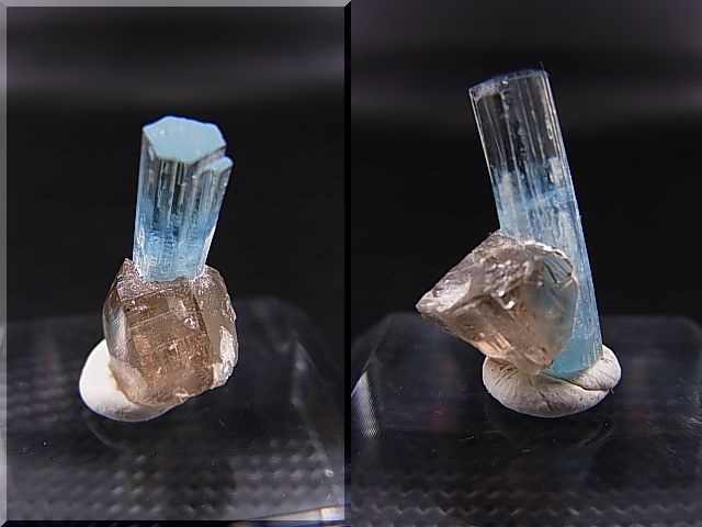 画像: ベトナム・タインホア産アクアマリン付きスモーキー水晶 0.8g