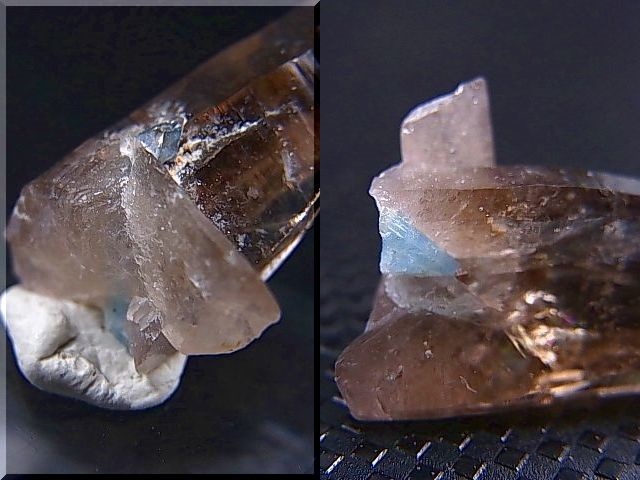 画像: ベトナム・タインホア産アクアマリン付きスモーキー水晶（貫入り） 2.2g