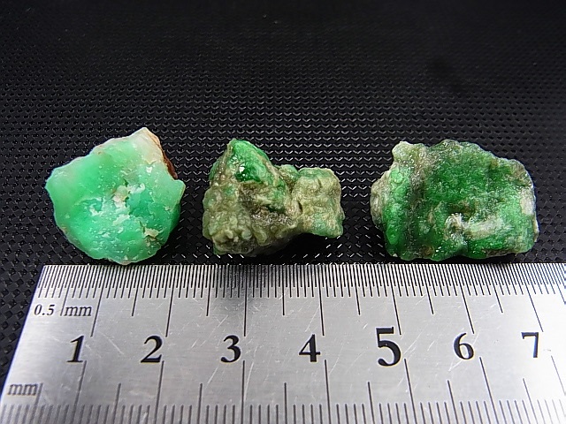 画像: タンザニア産クリソプレーズ原石 3点セット トータル 16.1g