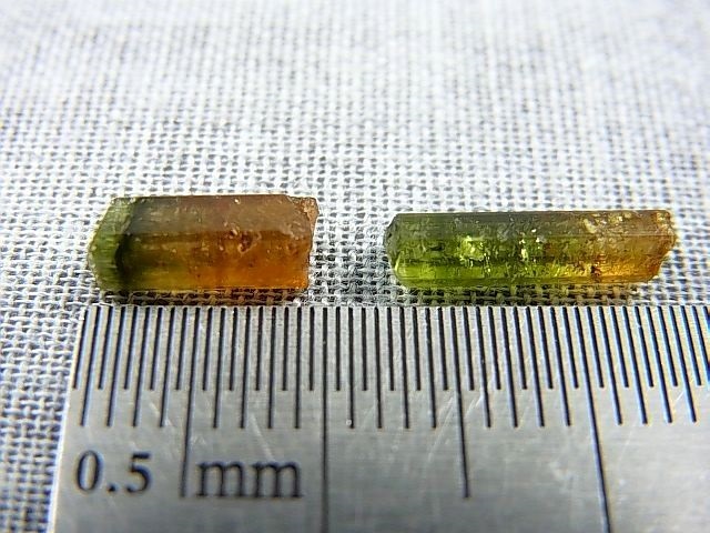 画像: ベトナムMinh Tien産バイカラートルマリン柱状結晶原石 2点セット トータル 2.5カラット