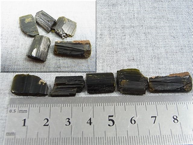 画像: アフガニスタン産クロムトルマリン/ドラバイト原石 5点セット トータル 42.1カラット