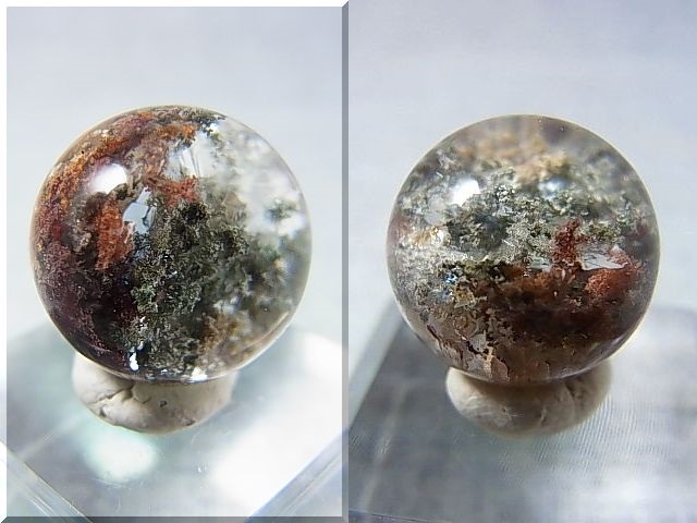 画像: ブラジル・ミナスジェライス州産ガーデン水晶丸玉（レインボー入り） 14.5mm