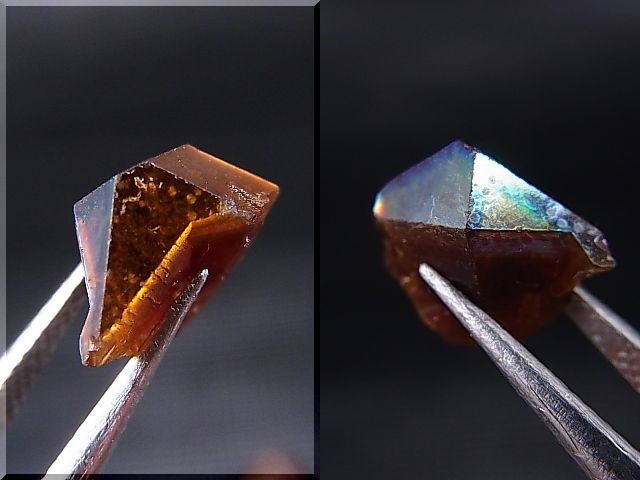 画像: 天川村産レインボー（イリデッセンス）ガーネット原石 2点セット トータル 2.7g