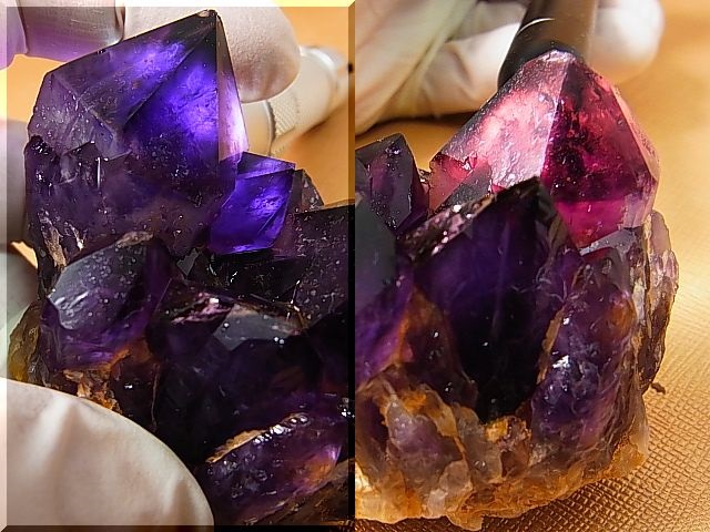 画像: コンゴ産カラーシフト/ディープカラーアメジストクラスター 175.1g