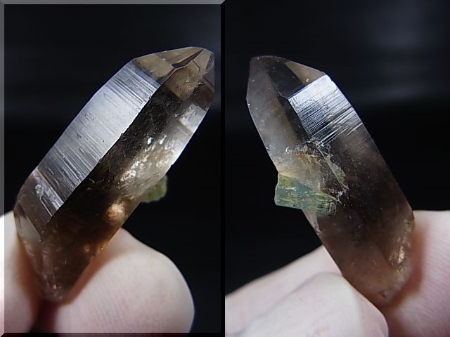画像: ベトナム・タインホア産アクアマリン付きスモーキー水晶 6.0g