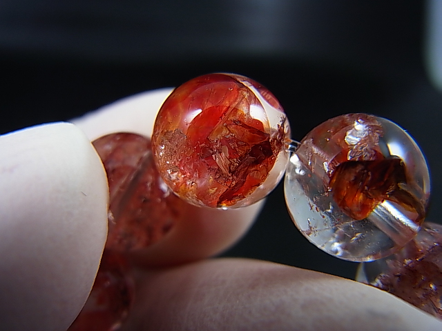 画像: ブラジル・ミナスジェライス州産リモナイトイン「オーロラ」水晶ブレスレット 10.5mm平均 内寸：約16.5cm