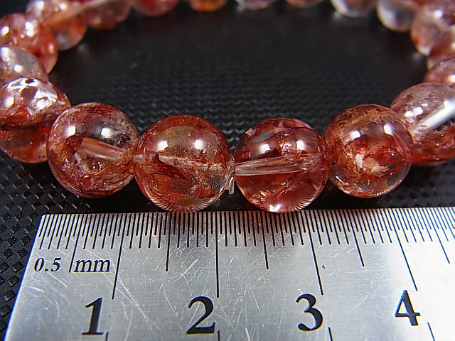 画像: ブラジル・ミナスジェライス州産リモナイトイン「オーロラ」水晶ブレスレット 10.5mm平均 内寸：約16.5cm