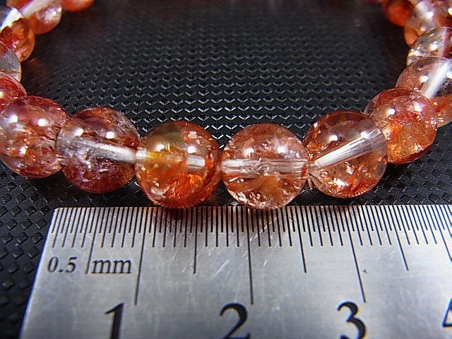 画像: ブラジル・ミナスジェライス州産リモナイトイン「オーロラ」水晶ブレスレット 8.5mm平均 内寸：約15.5cm