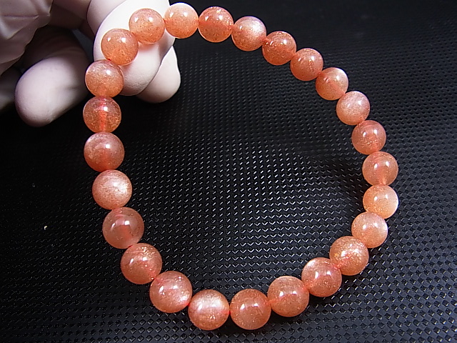 画像: タンザニア産サンストーンブレスレット 7.5mm平均 内寸：約16cm