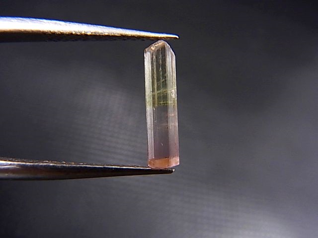 画像: アフガニスタン産バイカラートルマリン柱状結晶（ライトグリーン/ライトピンク） 0.9カラット