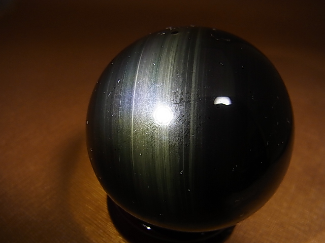 画像: メキシコ産レインボーオブシディアン丸玉 63mm