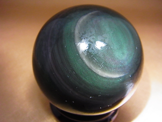 画像: メキシコ産レインボーオブシディアン丸玉 63mm