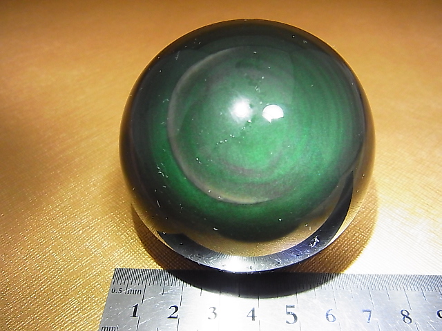 画像: メキシコ産レインボーオブシディアン丸玉 63mm