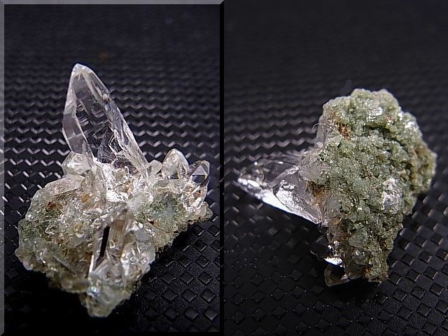 画像: インド・マニハール産ウォータークリア水晶クラスター（クローライト入り） 1.8g