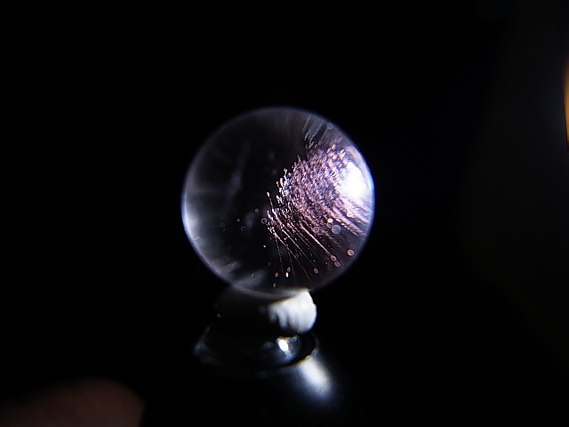 画像2: マダガスカル産ピンクエンジェルラダー水晶丸玉 9.5mm