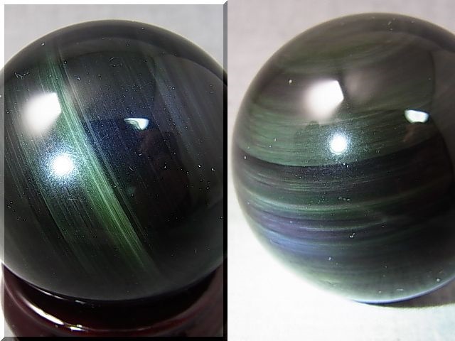 画像: メキシコ産レインボーオブシディアン丸玉 55mm