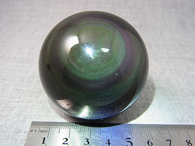 画像: メキシコ産レインボーオブシディアン丸玉 55mm