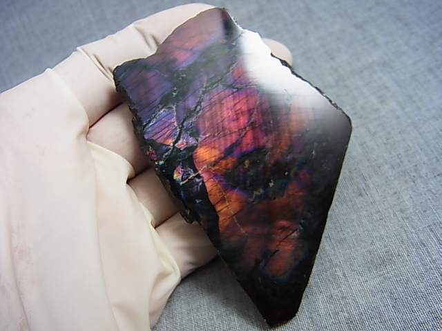 画像: フィンランド・ユレマー産スペクトロライト（パープルヴィオラミックス）研磨スライス 72.8g