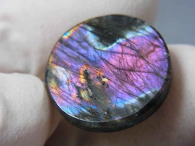 画像: レアカラー：ピンク/パープルシラーラブラドライト研磨タンブル 3.9g