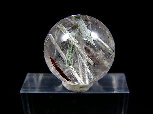 画像1: ブラジル産水晶（チューブインクルージョン）粒売りビーズ 18.5mm