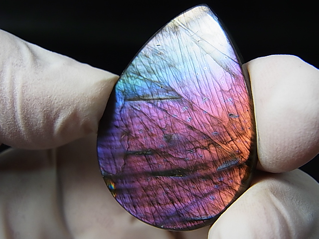 画像: レアカラー：ピンク/パープル/ブルーシラーラブラドライト研磨タンブル 11.4g