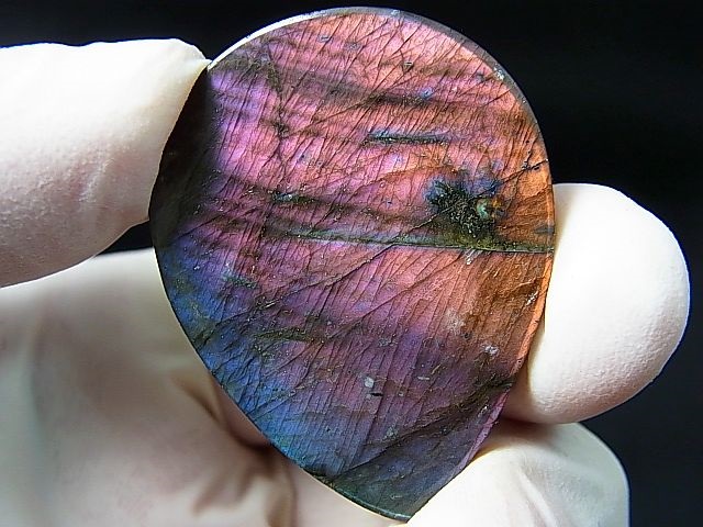 画像: レアカラー：ピンク/パープル/ブルーシラーラブラドライト研磨タンブル 11.4g