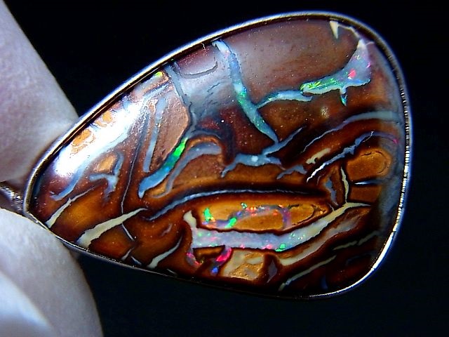 画像2: オーストラリア産コロイトオパールシルバー枠ペンダント（サービスチェーン付き） 3.4g