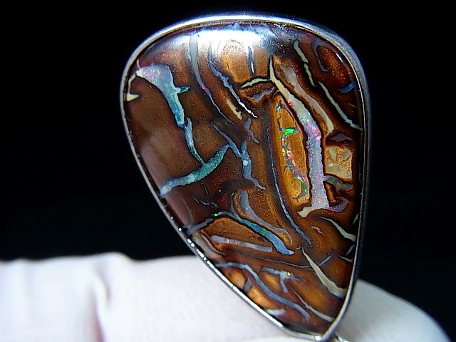 画像: オーストラリア産コロイトオパールシルバー枠ペンダント（サービスチェーン付き） 3.4g