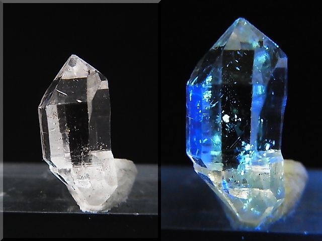 画像: ニューヨーク・ハーキマーダイヤモンド（水晶）ＤＴポイント（蛍光オイル入り） 0.7g