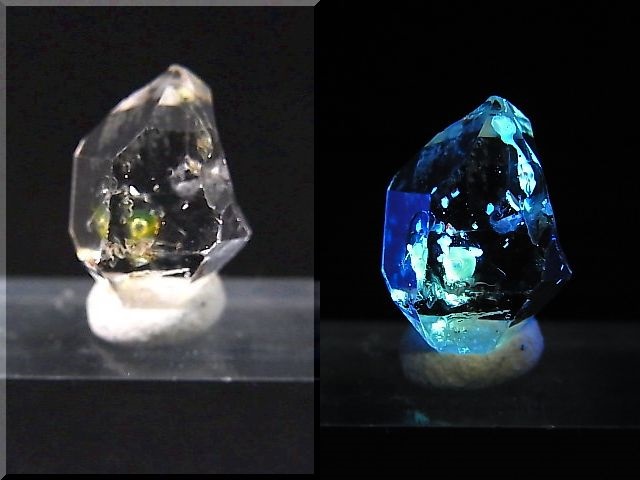 画像: ニューヨーク・ハーキマーダイヤモンド（水晶）ＤＴポイント（蛍光オイル入り） 0.7g