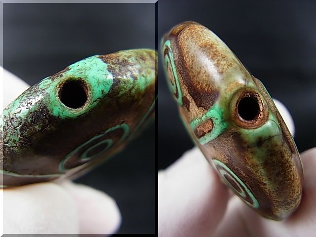 画像: ヴィンテージ：「法螺六眼」西蔵（チベット）天珠 約45.5×39×13.5mm