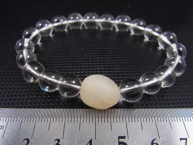 画像: 和田玉（ホータンぎょく/羊脂白玉）/K2カラコルム・クリアクオーツ/オリジナルブレスレット 内寸：約15cm