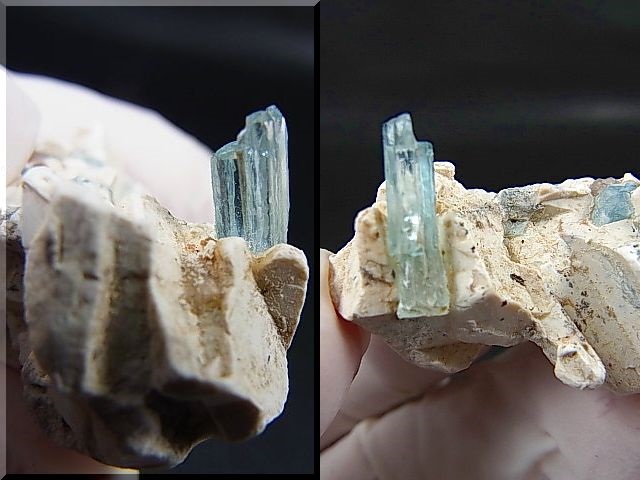 画像: ベトナム・タインホア産宝石品質アクアマリン付きカオリナイト 8.1g