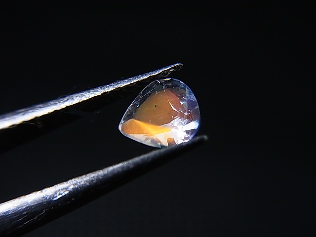 画像1: レアカラー：ピンク/オレンジ/ブルーシラームーンストーン（ラブラドライト）・ルース 0.3カラット