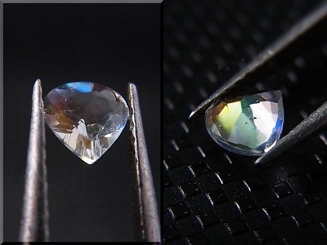 画像: レアカラー：ピンク/オレンジ/ブルーシラームーンストーン（ラブラドライト）・ルース 0.3カラット