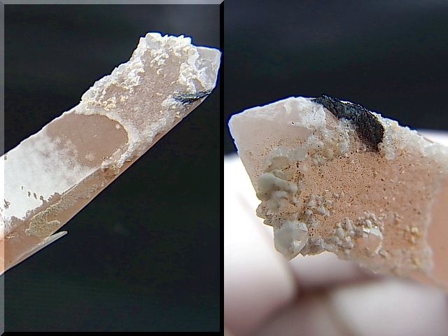 画像: 内モンゴル産アイアンローズ付きピンク水晶（レーザー型） 10.8g