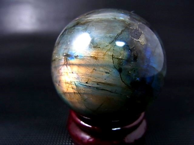 画像: マダガスカル産ラブラドライトSA丸玉（ハイパースシーン入り） 53.5mm