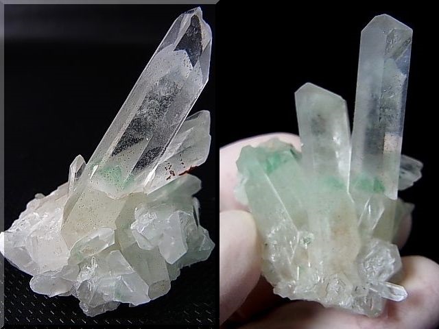 画像: マダガスカル産フックサイトイン水晶クラスター（グリーンファントム） 30.6g