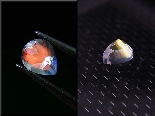 画像: レアカラー：ピンク/オレンジ/ブルーシラームーンストーン（ラブラドライト）・ルース 0.3カラット