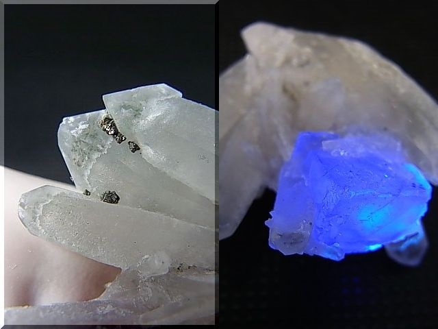 画像: ヤオガンシャン産ライトブルーフローライト原石（水晶/パイライト付き） 20.2g