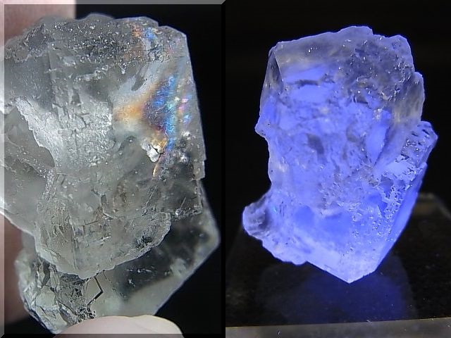 画像: ヤオガンシャン産カラーレスフローライト原石（レインボー入り） 22.3g