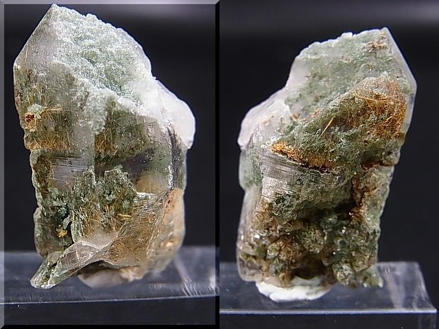 画像: インド・マニハール産クリア水晶（成長干渉型/ゴールドルチル＆クローライト入り） 6.7g