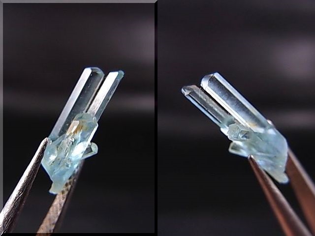 画像: ジェムグレード宝石需要品質：ベトナム産アクアマリン柱状結晶原石（連晶） 1.1カラット