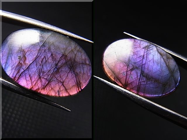 画像: レアカラー：ピンク/パープルシラーラブラドライト研磨タンブル 2.3g